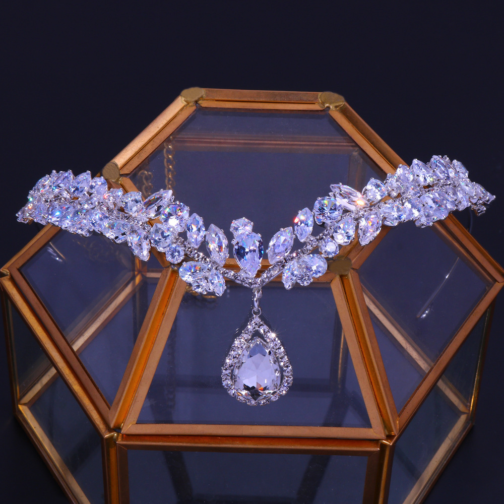 Head Chain Bridal Zircon Headband 4 Head Chain Bridal Zircon Headband - Image 4