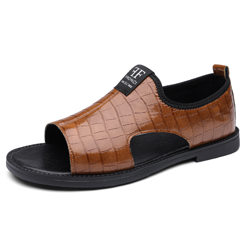 Men's Fashion Embossed Open-Toe Sandals 8 Men's Fashion Embossed Open-Toe Sandals - Image 8