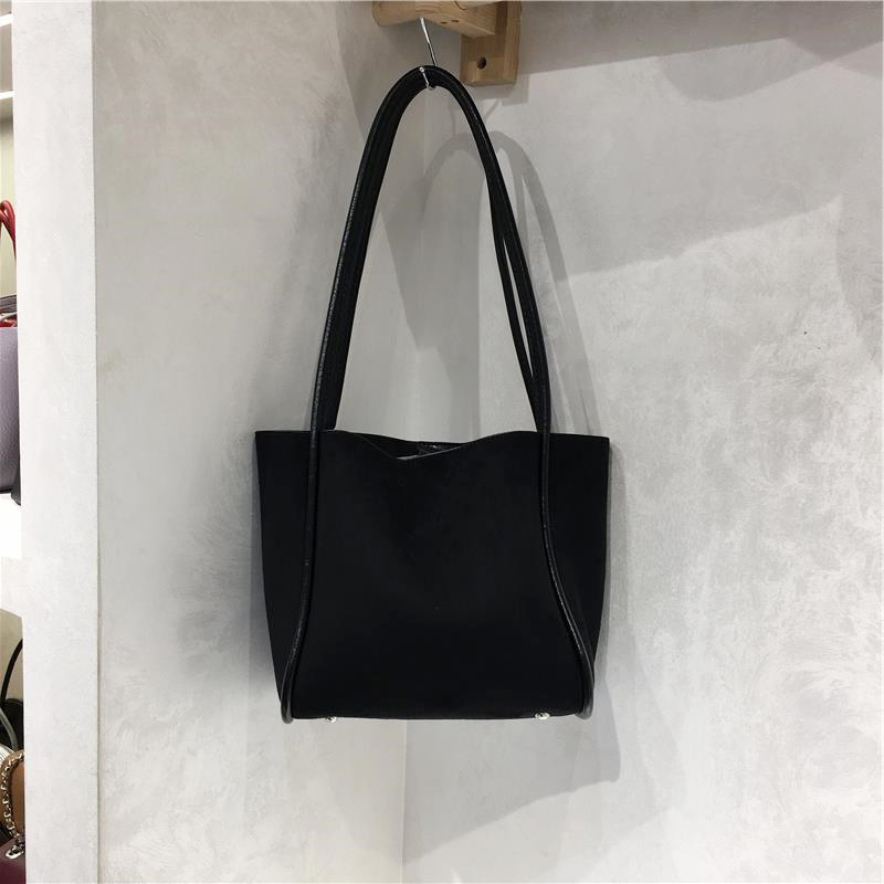 Suede Tote Bag A Simple Casual Shoulder Tote 4 Suede Tote Bag A Simple Casual Shoulder Tote - Image 4