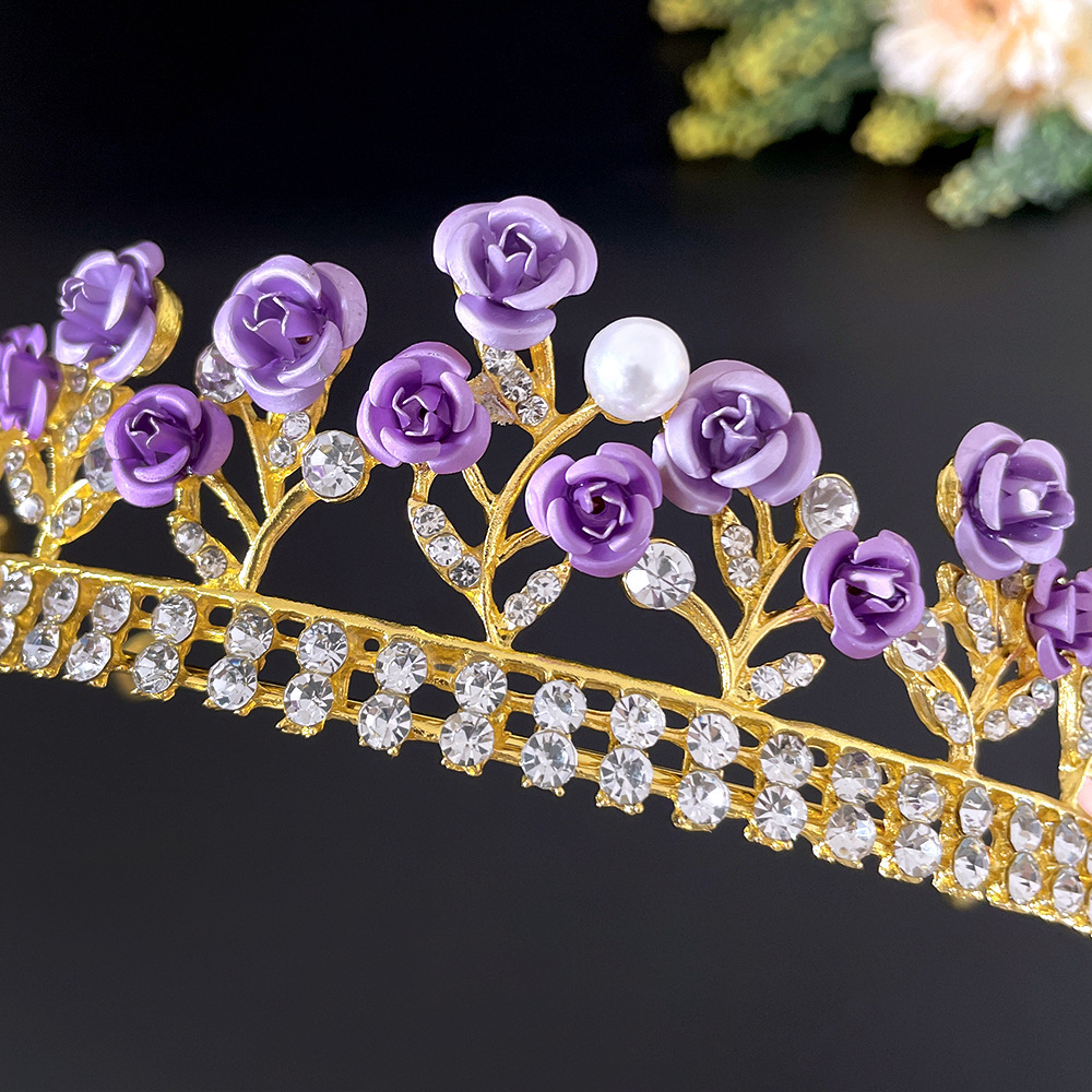 Purple Rose Crystal Jewelry Crown 4 Purple Rose Crystal Jewelry Crown - Image 4