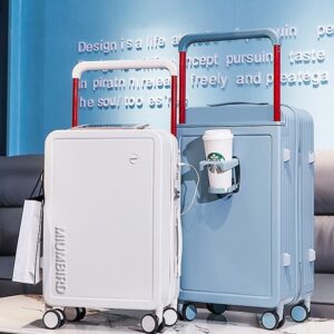 Wide Pull Rod Design Luggage Compartment, Large Capacity Luggage With Foldable Cup Holder And USB Interface