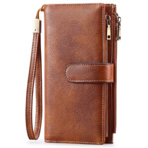 Women's Long Wallet Multi-functional Vintage Tri-fold Purse