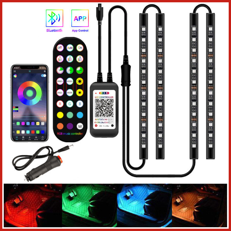 Decorative Car Interior LED Lights Remote Control RGB Strip Lights 3 Decorative Car Interior LED Lights Remote Control RGB Strip Lights - Image 3