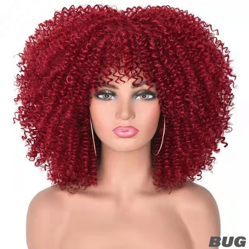 African Small Curly Hair Afro Wig Headgear 4 African Small Curly Hair Afro Wig Headgear - Image 4