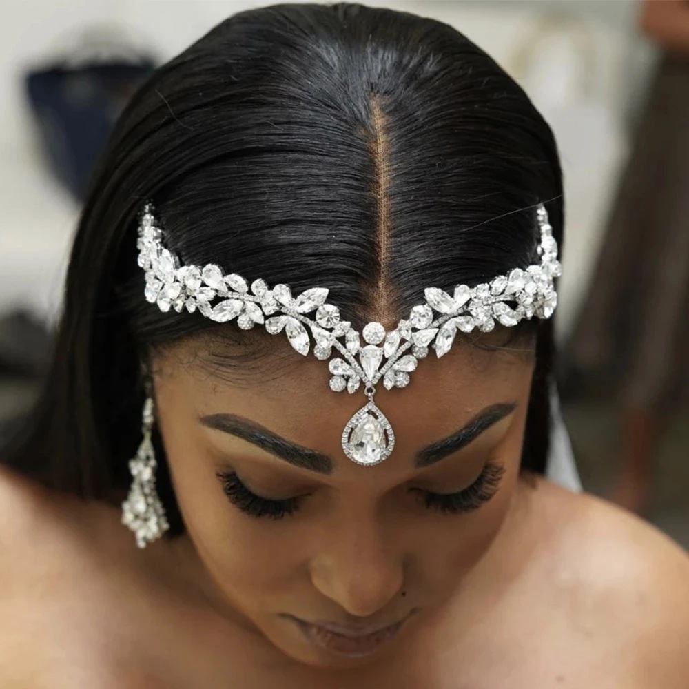 Head Chain Bridal Zircon Headband 1 Head Chain Bridal Zircon Headband