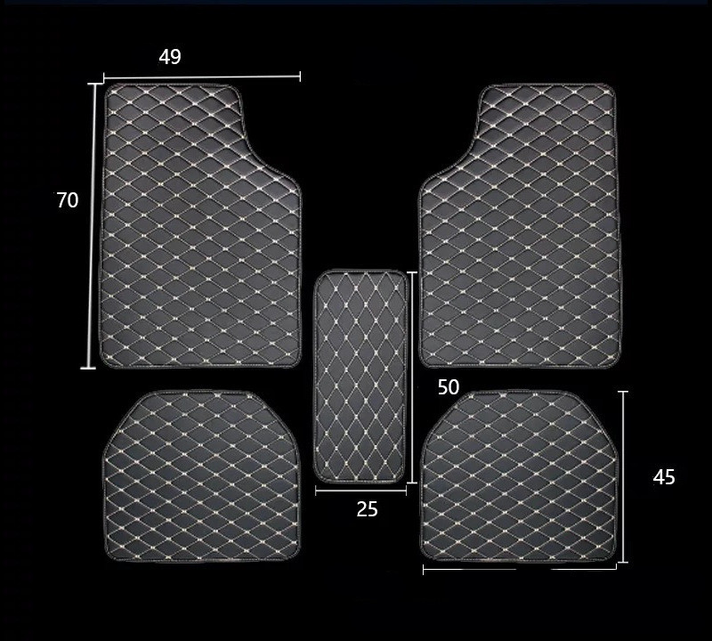 Universal Leather Embroidered Pad Car Floor Mats 7 Universal Leather Embroidered Pad Car Floor Mats - Image 7