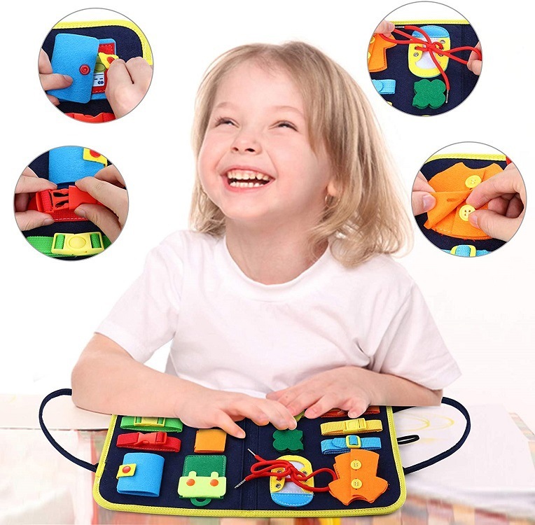 Busy Board Dressing Sensory Learning Toy 7 Busy Board Dressing Sensory Learning Toy - Image 7