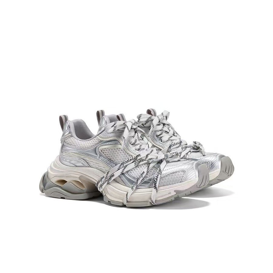 Silver Designer Dad-style Athletic Casual Shoes 4 Silver Designer Dad-style Athletic Casual Shoes - Image 4