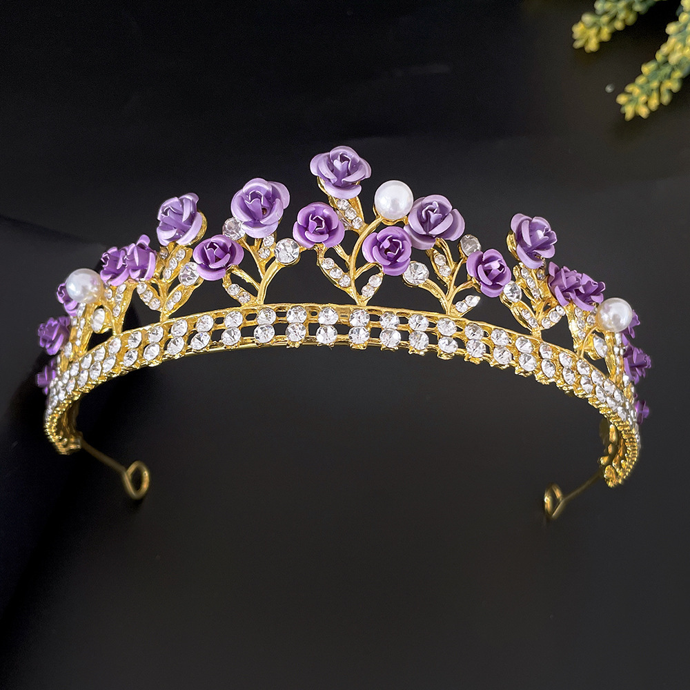Purple Rose Crystal Jewelry Crown 1 Purple Rose Crystal Jewelry Crown