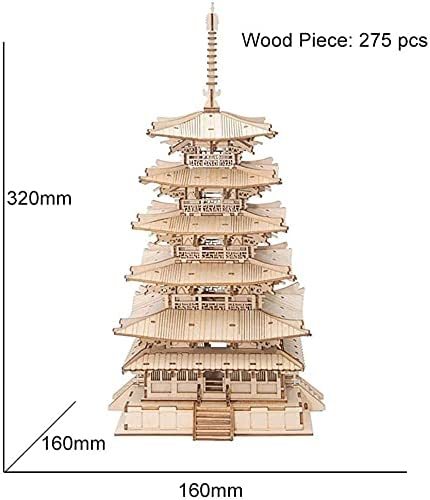 Five-storied Pagoda 3D Wooden Puzzle Toys 5 Five-storied Pagoda 3D Wooden Puzzle Toys - Image 5