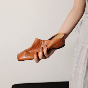 Leather Mules Flat Slides