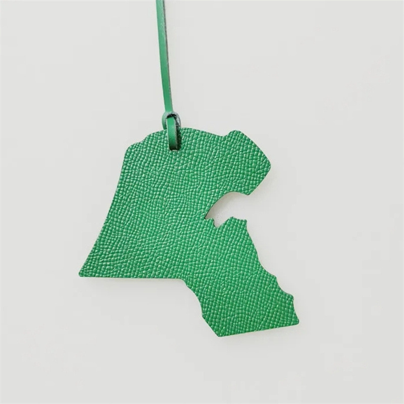 Map-shaped Leather Handbag Pendant 4 Map-shaped Leather Handbag Pendant - Image 4