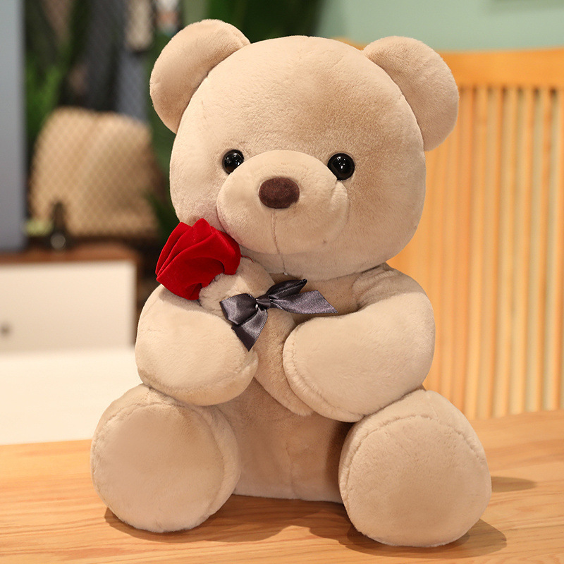 Teddy Bear Hugging Roses Plush Stuffed Soft Animal 23-45cm 8 Teddy Bear Hugging Roses Plush Stuffed Soft Animal 23-45cm - Image 8