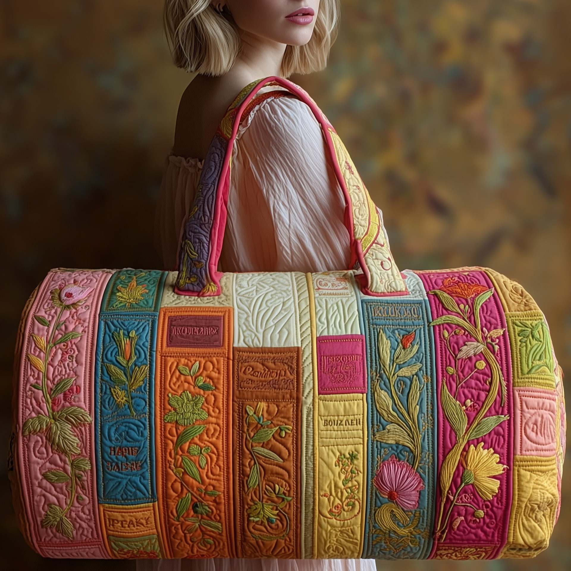 Bookwind Series Short-Distance Handheld Quilted Embroidery Travel Bag Multi-Functional 10 Bookwind Series Short-Distance Handheld Quilted Embroidery Travel Bag Multi-Functional - Image 10