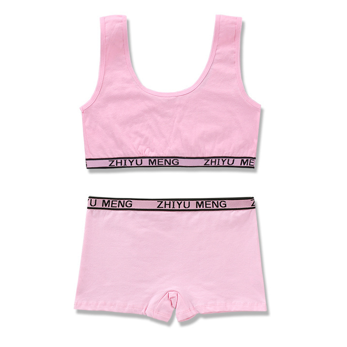 Girls' Cotton Solid Color Underwear Set 7 Girls' Cotton Solid Color Underwear Set - Image 7
