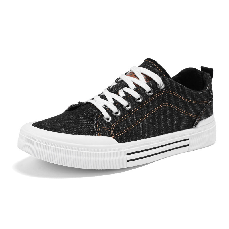 Men's Low-top Casual Denim Sneakers 2 Men's Low-top Casual Denim Sneakers - Image 2