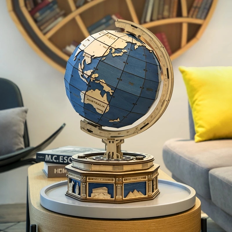 Robot Time Globe Earth 567pcs 3D Wooden Puzzle Games 2 Robot Time Globe Earth 567pcs 3D Wooden Puzzle Games - Image 2
