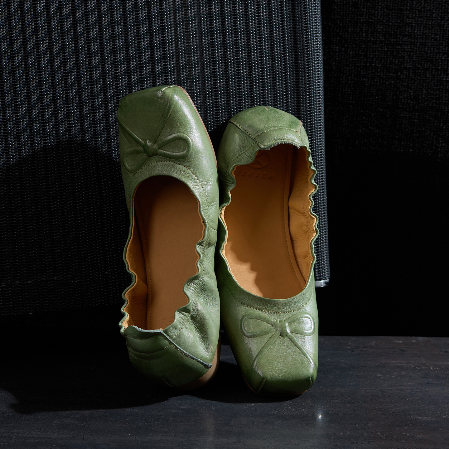 Premium Leather Ballet Flats Square Toe Bow 2 Premium Leather Ballet Flats Square Toe Bow - Image 2