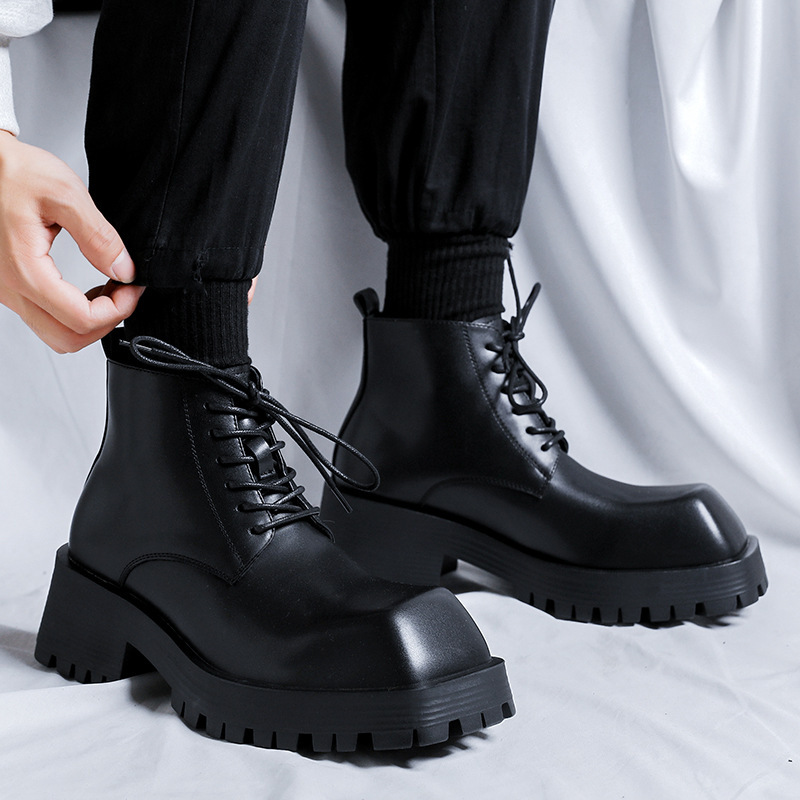 Men's Thick-Soled Formal Shoes Rhino-Horn Derby Style 6 Men's Thick-Soled Formal Shoes Rhino-Horn Derby Style - Image 6