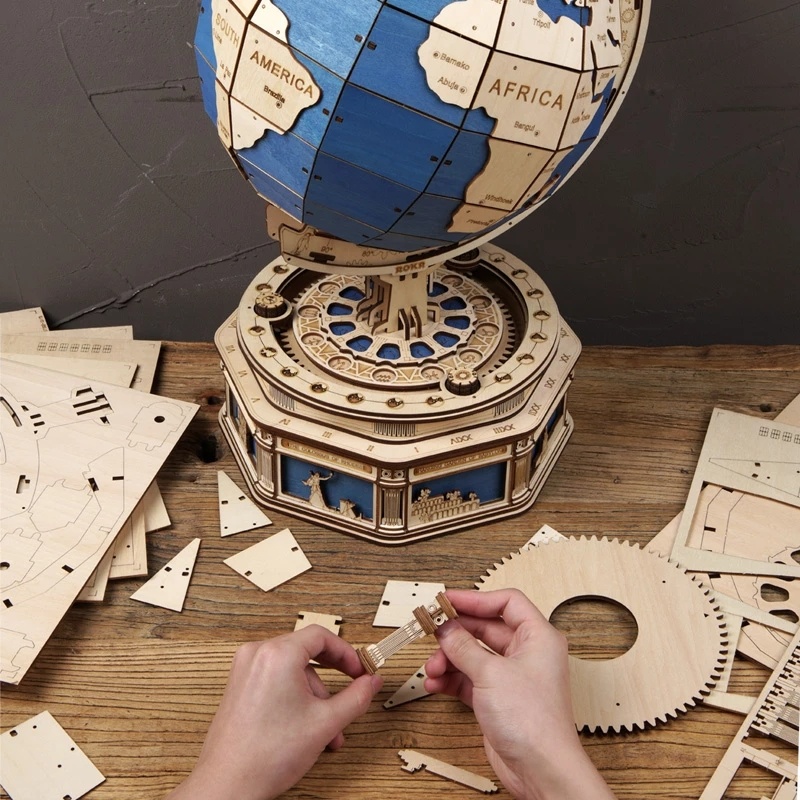 Robot Time Globe Earth 567pcs 3D Wooden Puzzle Games 5 Robot Time Globe Earth 567pcs 3D Wooden Puzzle Games - Image 5