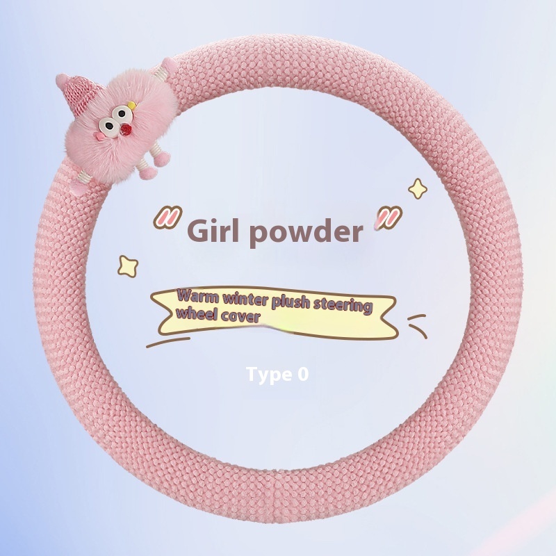 Cartoon Car Steering Wheel Cover Warm Plush Grip Cover 3 Cartoon Car Steering Wheel Cover Warm Plush Grip Cover - Image 3