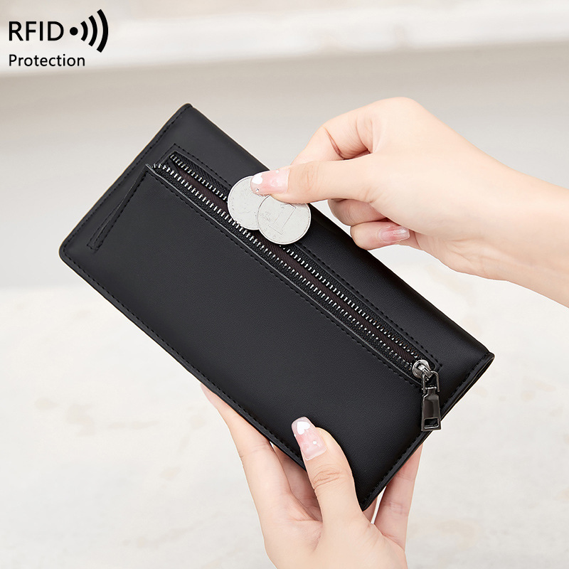 RFID Anti-Theft Wallet PU Simple Portable With Zipper And Multiple Card Slots 1 RFID Anti-Theft Wallet PU Simple Portable With Zipper And Multiple Card Slots