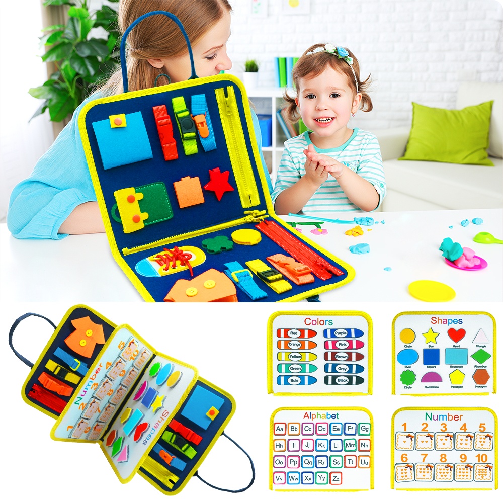 Busy Board Dressing Sensory Learning Toy 1 Busy Board Dressing Sensory Learning Toy