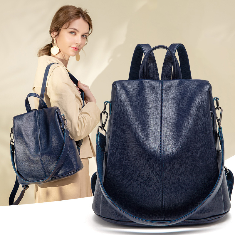 Large-Capacity Anti-Theft Bag Soft Leather Backpack 1 Large-Capacity Anti-Theft Bag Soft Leather Backpack