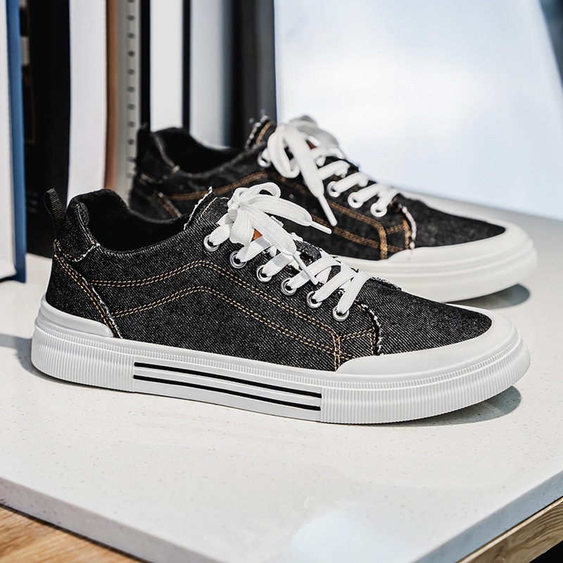 Men's Low-top Casual Denim Sneakers 7 Men's Low-top Casual Denim Sneakers - Image 7