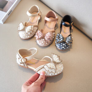 Girls Pearl Bow Princess Pumps