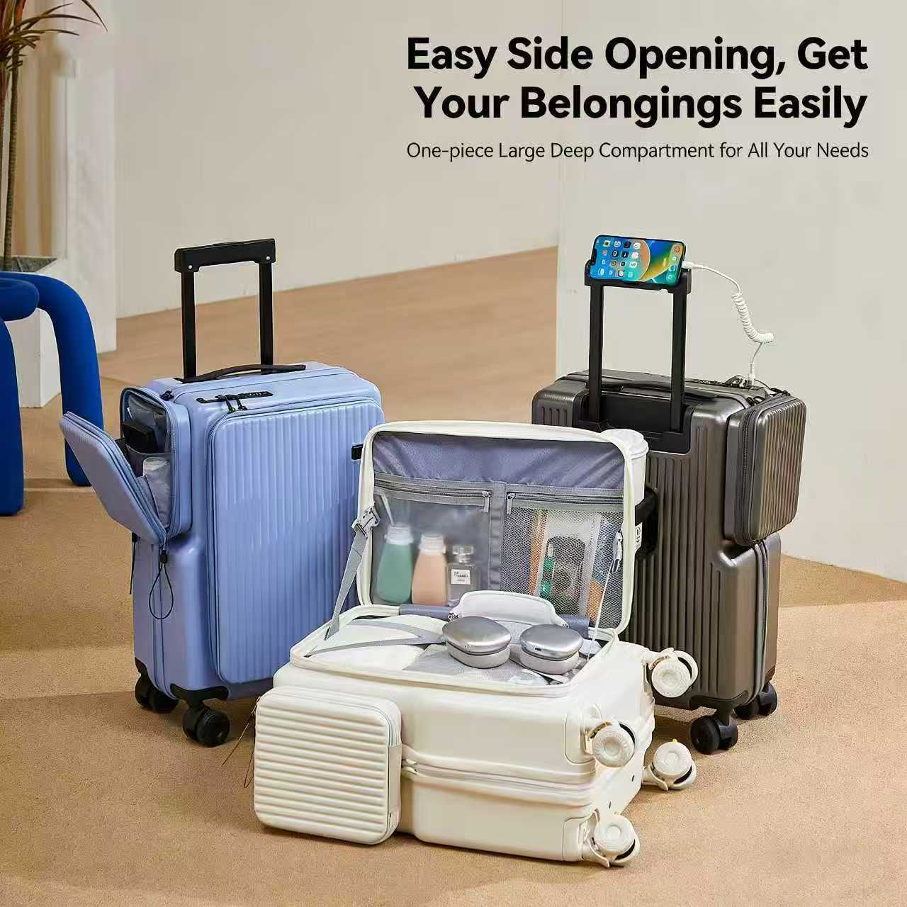 20x24 Inch Luggage Compartment, Side Opening, Universal Silent Wheels, Password Box Travel Luggage 3 20x24 Inch Luggage Compartment, Side Opening, Universal Silent Wheels, Password Box Travel Luggage - Image 3