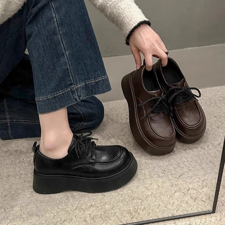 Black Lace-up Leather Shoes Comfortable For Work 3 Black Lace-up Leather Shoes Comfortable For Work - Image 3