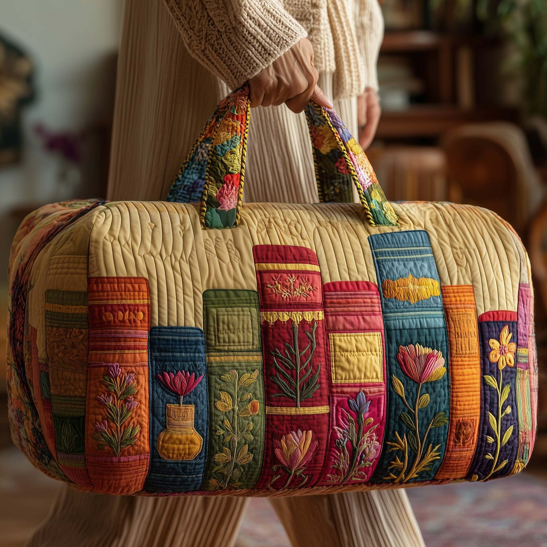 Bookwind Series Short-Distance Handheld Quilted Embroidery Travel Bag Multi-Functional 6 Bookwind Series Short-Distance Handheld Quilted Embroidery Travel Bag Multi-Functional - Image 6