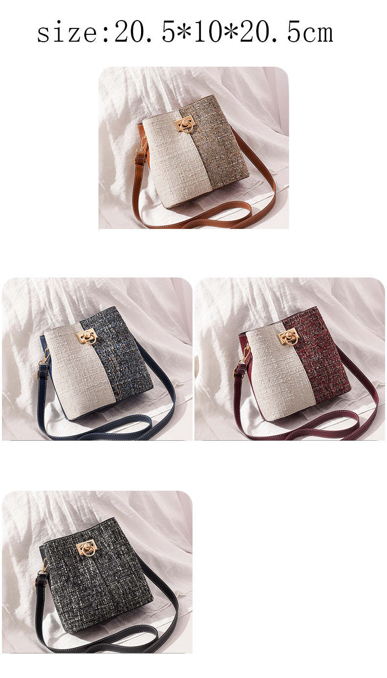 Texture Bucket Bag -Large Capacity Single Shoulder Diagonally Slant 6 Texture Bucket Bag -Large Capacity Single Shoulder Diagonally Slant - Image 6