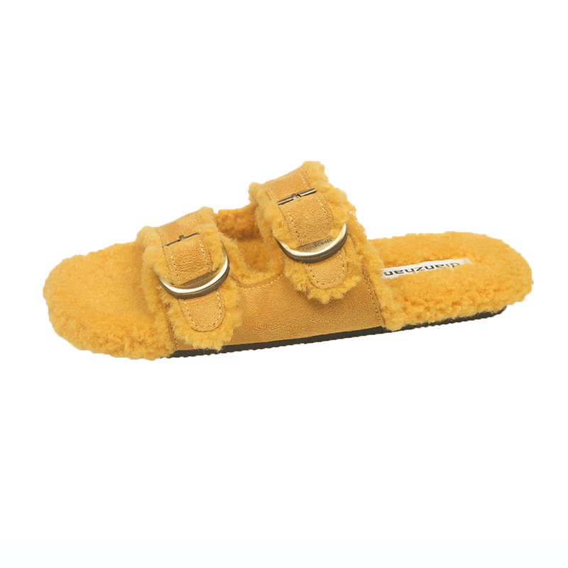 Flat Soled Lambswool Birkie Slippers For Women 4 Flat Soled Lambswool Birkie Slippers For Women - Image 4