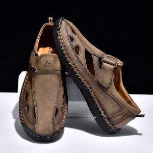 Breathable Hand-Sewn Men's Closed-Toe Sandals