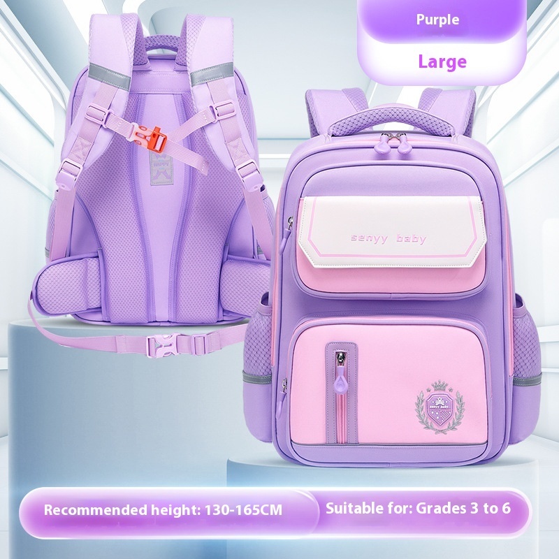 Children's Spine Protector Backpack Water-repellent Large Capacity School Bag 3 Children's Spine Protector Backpack Water-repellent Large Capacity School Bag - Image 3