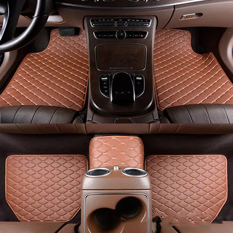 Universal Leather Embroidered Pad Car Floor Mats 4 Universal Leather Embroidered Pad Car Floor Mats - Image 4