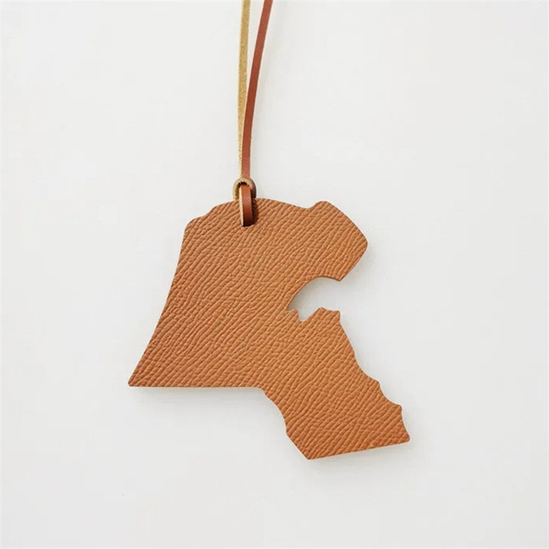 Map-shaped Leather Handbag Pendant 5 Map-shaped Leather Handbag Pendant - Image 5