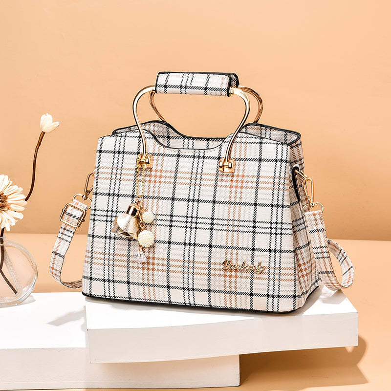 Checkered Design Women's Bag - Satchel Crossbody Handbag 4 Checkered Design Women's Bag - Satchel Crossbody Handbag - Image 4
