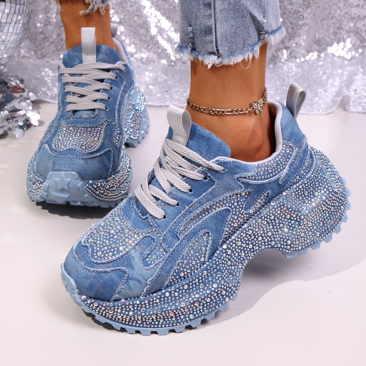 Womens Stylish Versatile Height-increasing Thick-soled Casual Sneakers 1 Womens Stylish Versatile Height-increasing Thick-soled Casual Sneakers