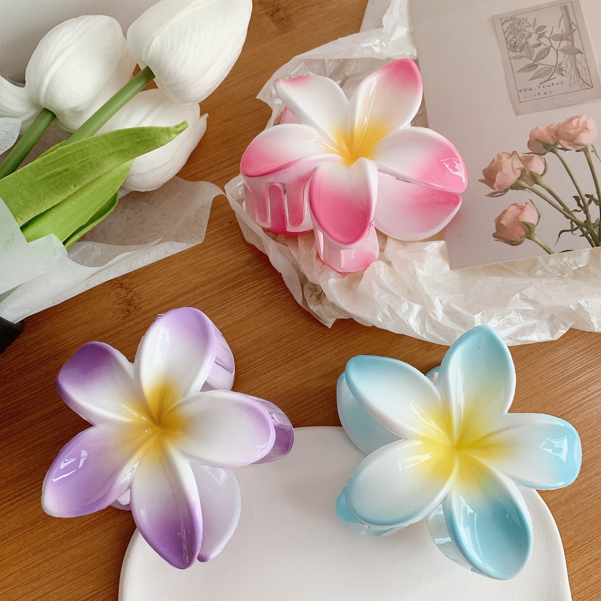 Muweordy Plumeria Hair Clips Flower Hair Clip 5 Muweordy Plumeria Hair Clips Flower Hair Clip - Image 5