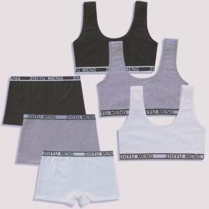 Girls' Cotton Solid Color Underwear Set