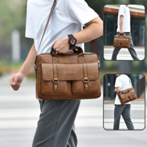 Men's Business Large-Capacity Shoulder Crossbody Simple Briefcase