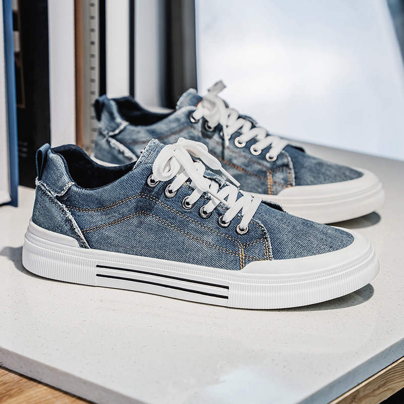 Men's Low-top Casual Denim Sneakers 4 Men's Low-top Casual Denim Sneakers - Image 4
