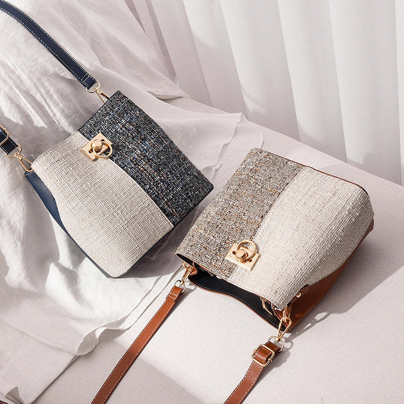 Texture Bucket Bag -Large Capacity Single Shoulder Diagonally Slant 4 Texture Bucket Bag -Large Capacity Single Shoulder Diagonally Slant - Image 4