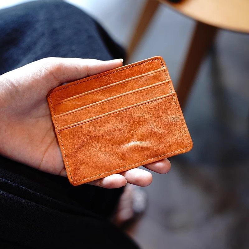 Retro Card Holder Large Capacity Oil-waxed Leather For Drivers License And ID 1 Retro Card Holder Large Capacity Oil-waxed Leather For Drivers License And ID