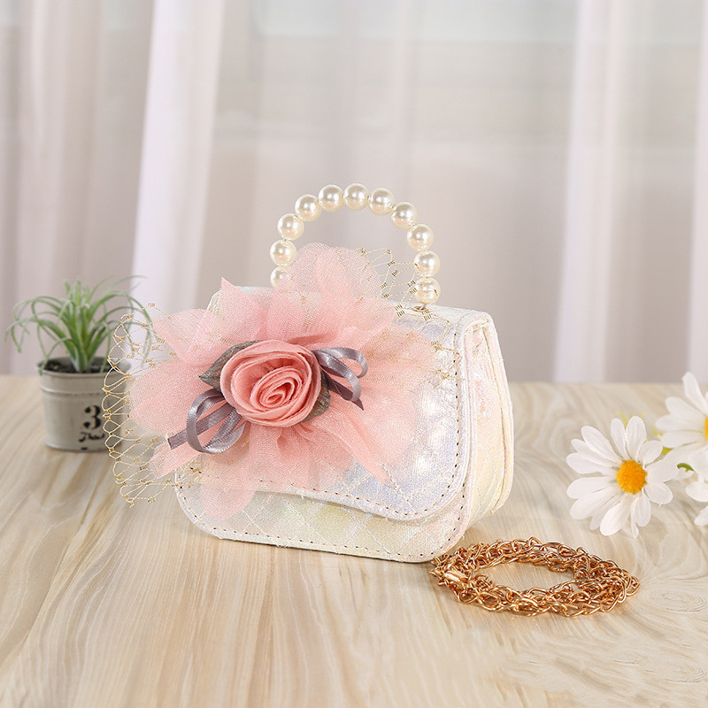 Flower Knitted Pearl Crossbody Bag 3 Flower Knitted Pearl Crossbody Bag - Image 3