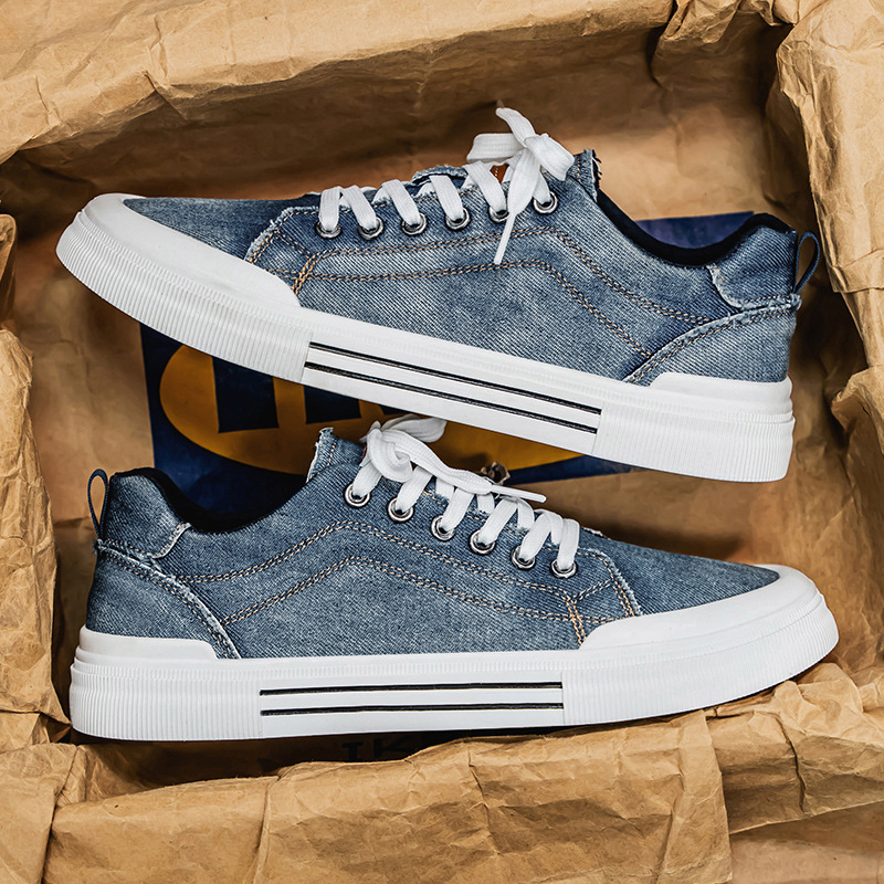 Men's Low-top Casual Denim Sneakers 6 Men's Low-top Casual Denim Sneakers - Image 6
