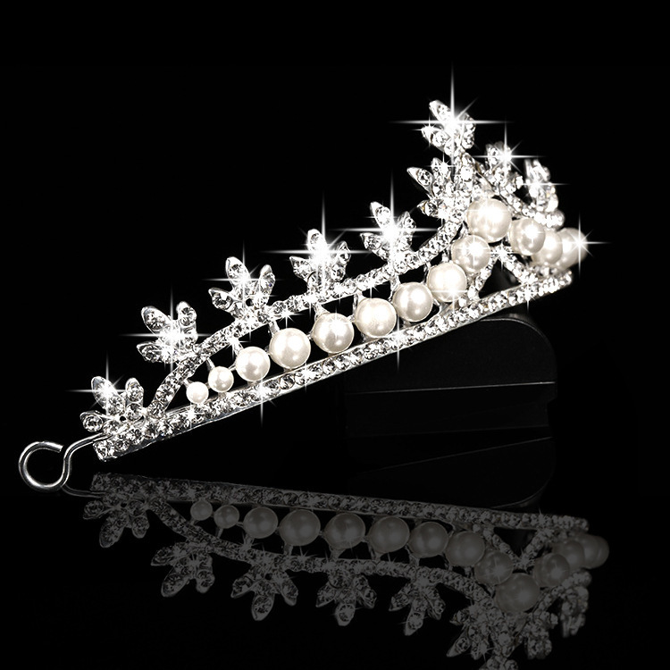 Bridal Pearl Crown Jewelry Hair Accessories 2 Bridal Pearl Crown Jewelry Hair Accessories - Image 2